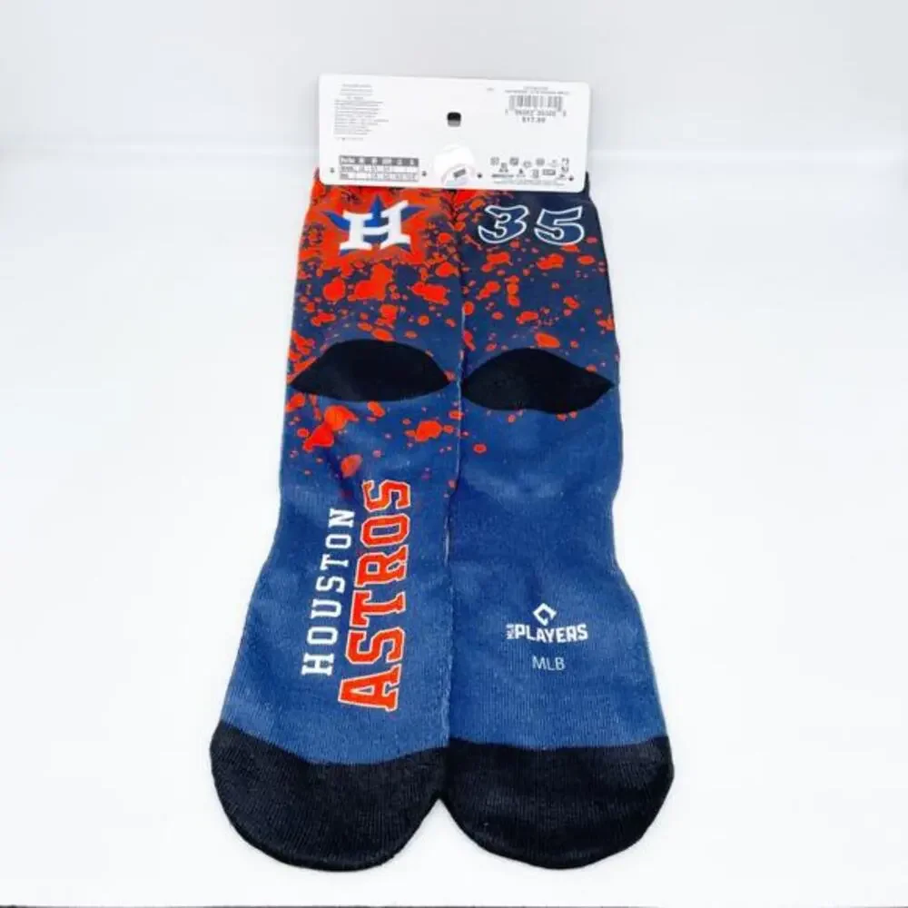 For Bare Feet Houston Astros Jose Altuve 27 Record Breaker Crew Sock Adult Large